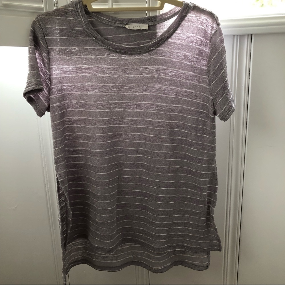 SALE🎉Lush Striped Sheer Tee